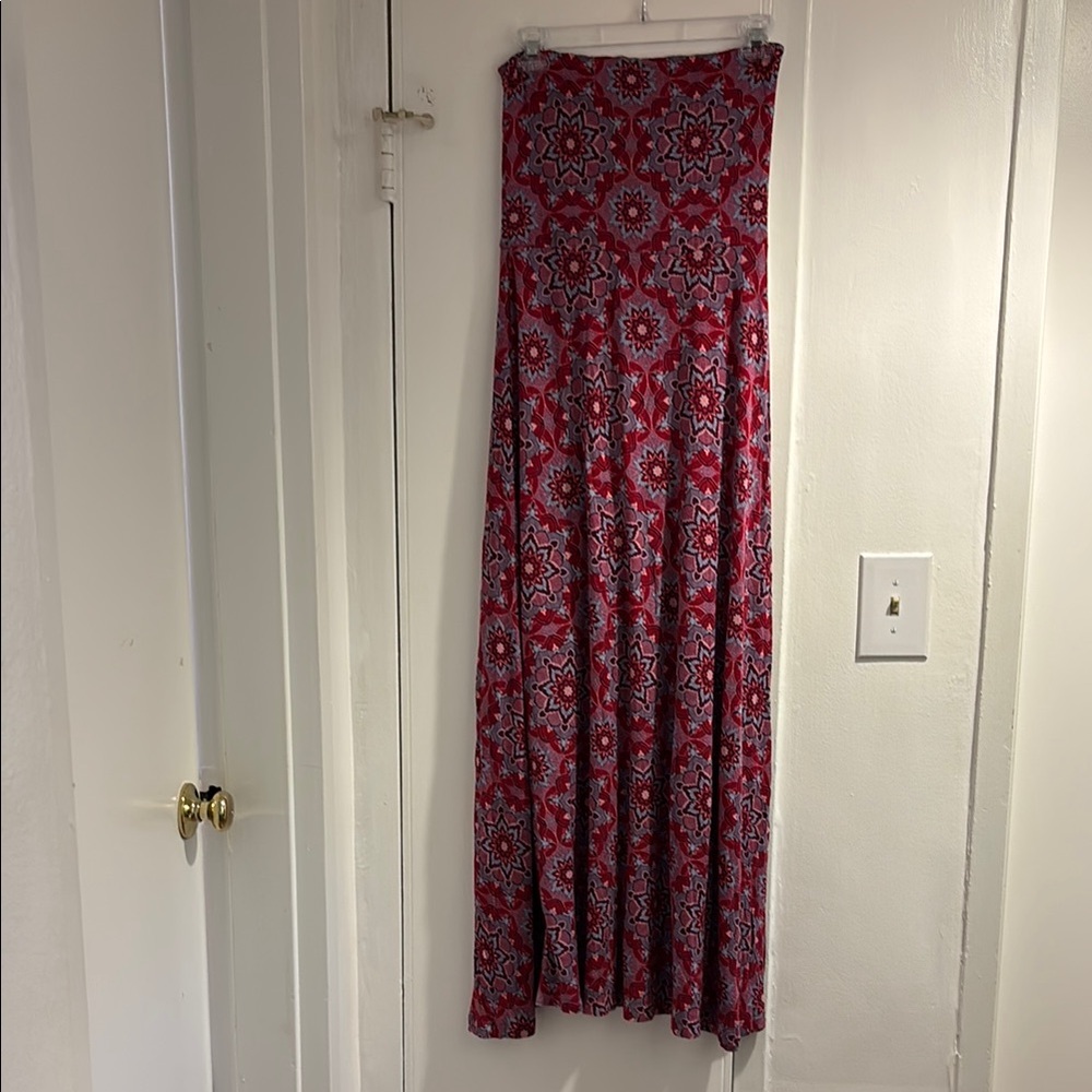 Floral Red Maxi Skirt